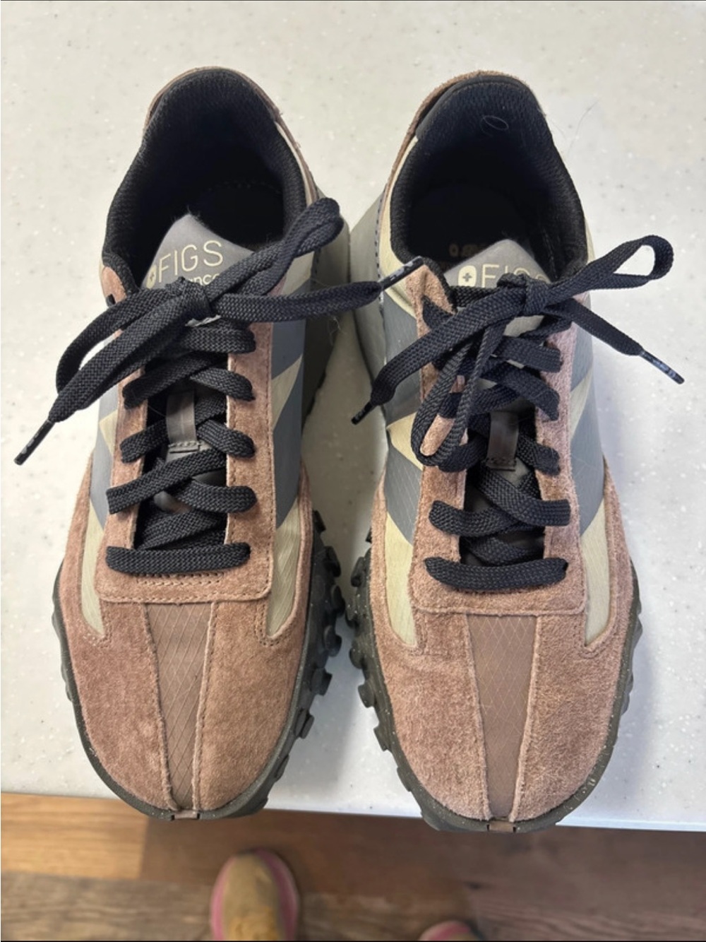 New Balance Brown, Black, and Tan Suede Trail Sneakers